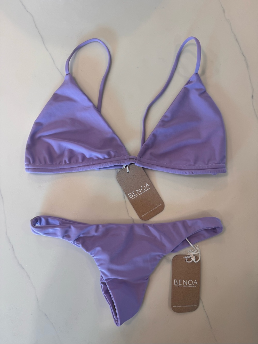 Benoa Swim Lavender Triangle Bikini Set XL